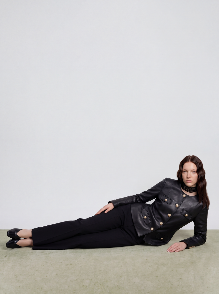 Noir Crêpe Plissé Culottes