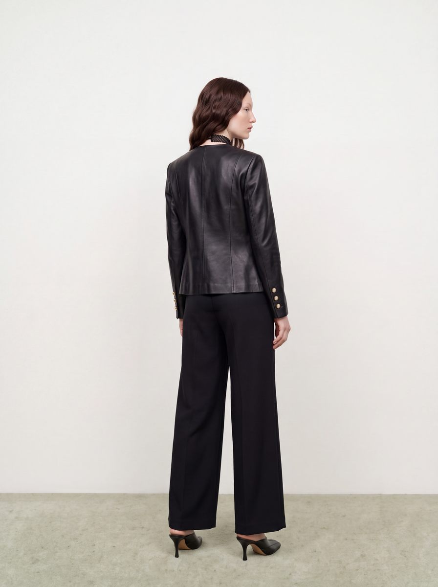 Noir Crêpe Plissé Culottes