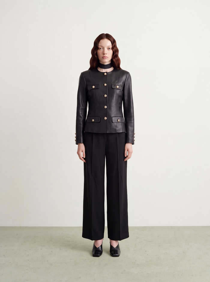 Noir Crêpe Plissé Culottes