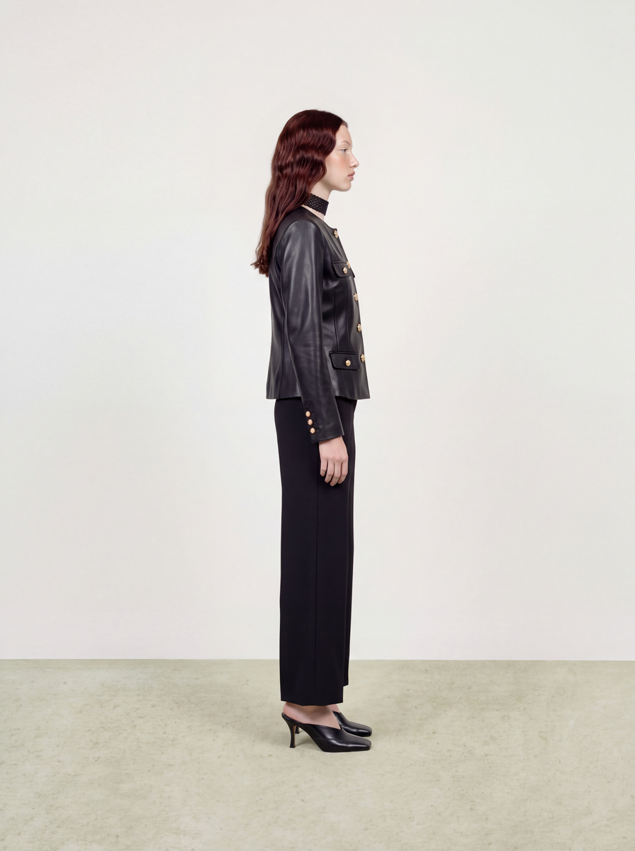 Noir Crêpe Plissé Culottes