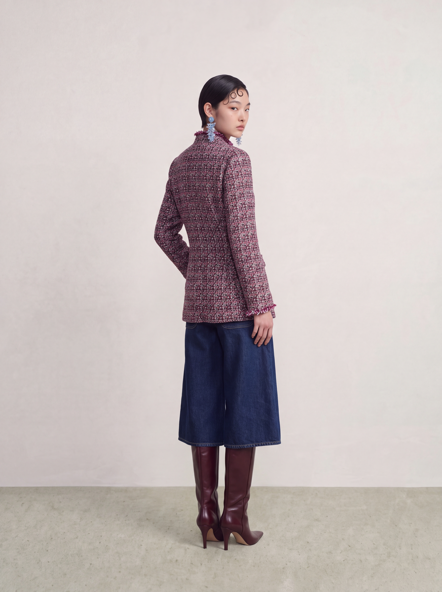 Rose Tweed Carreau Tresse Jacket