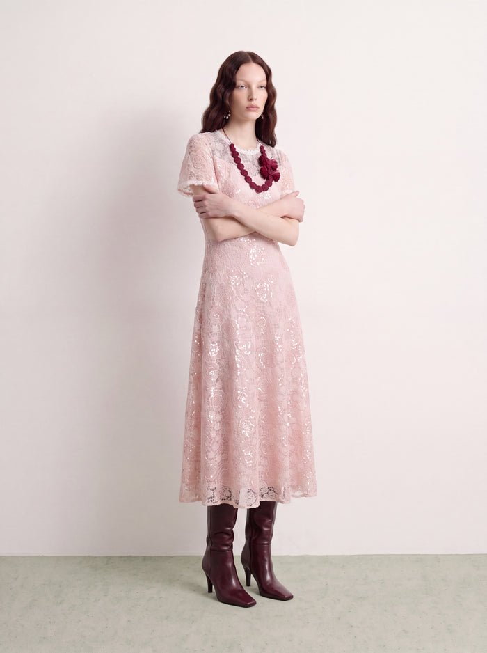Rosé Florale Rhapsodie Dress