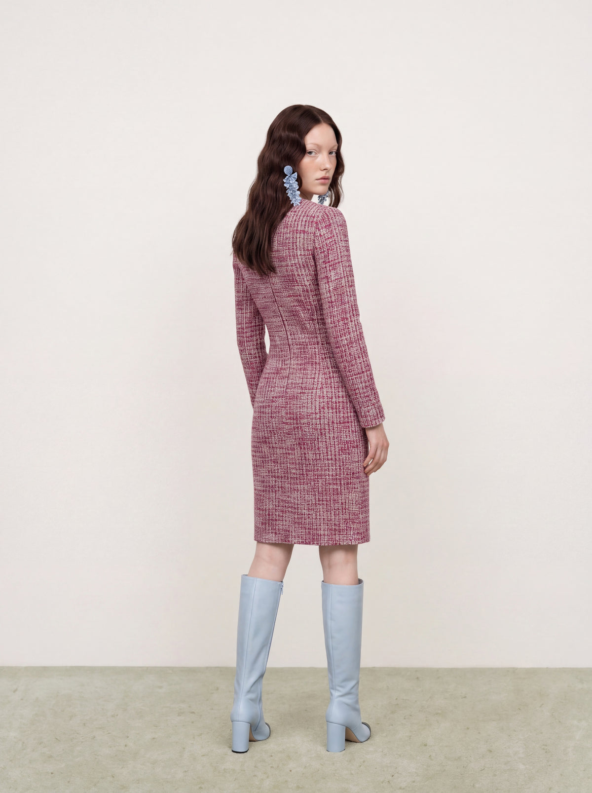 Rose Tweed Élégance Dress