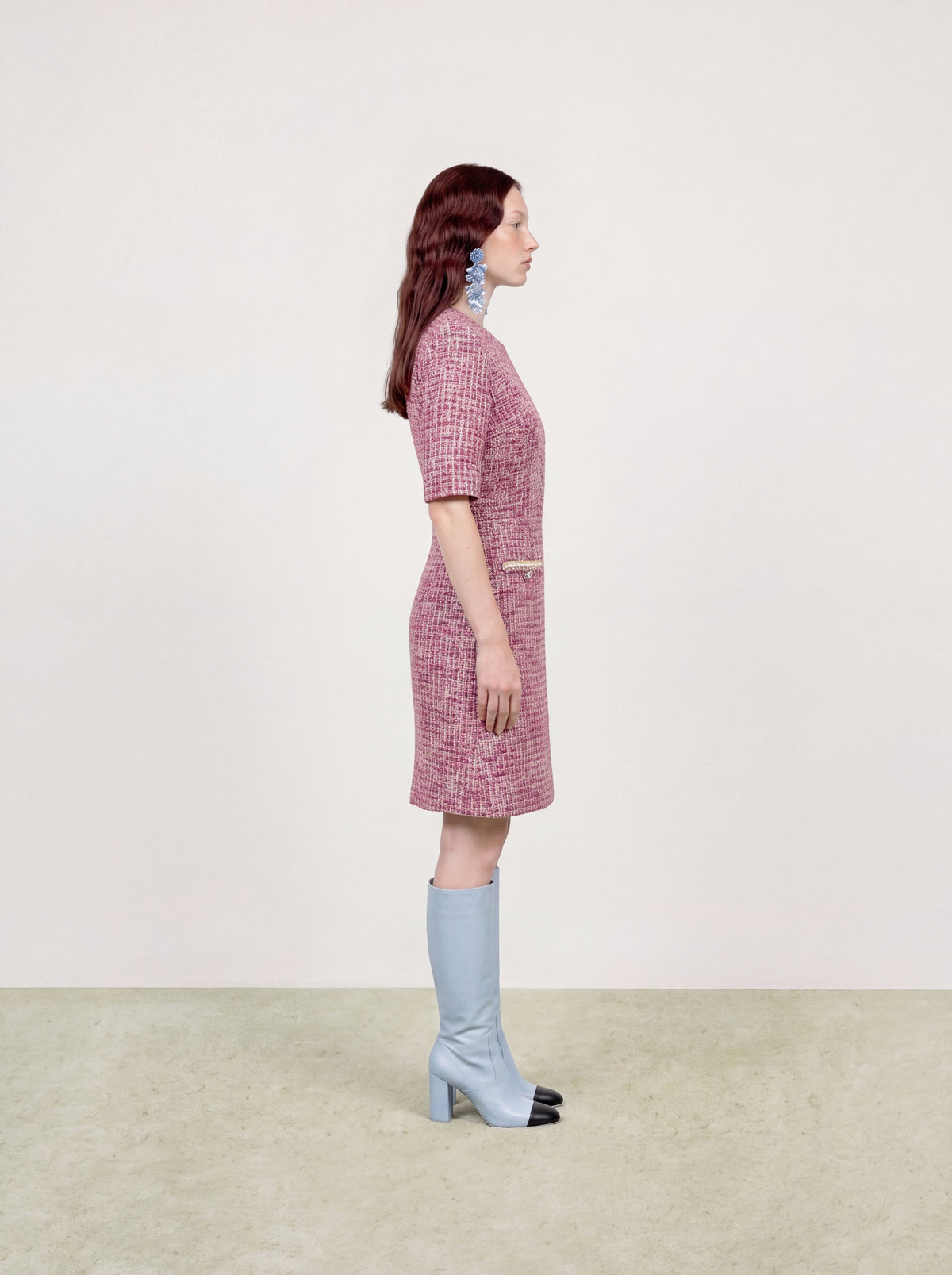 Rose Tweed Élégance Dress