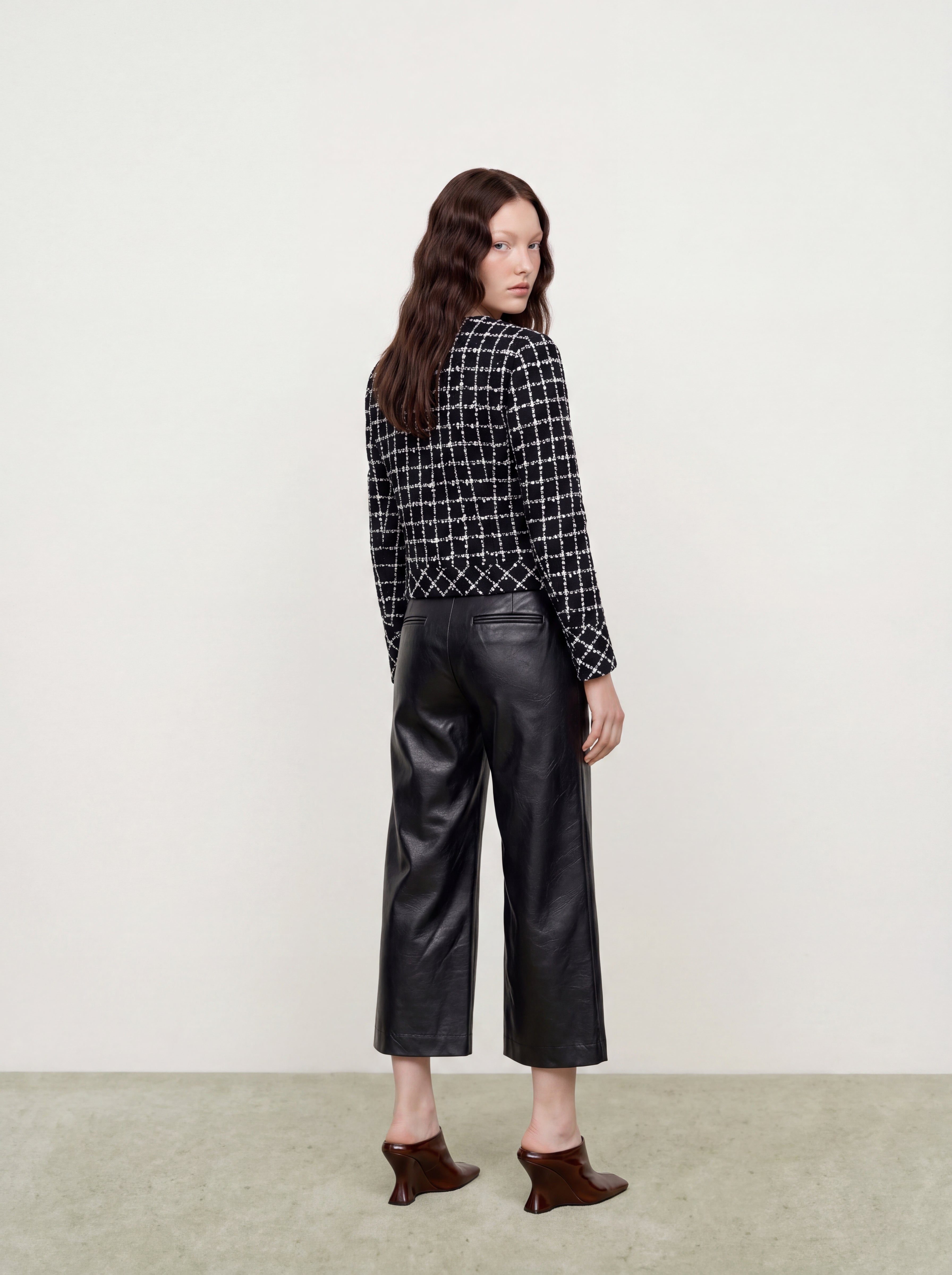 Noir Blanc Tweed Carreau Jacket