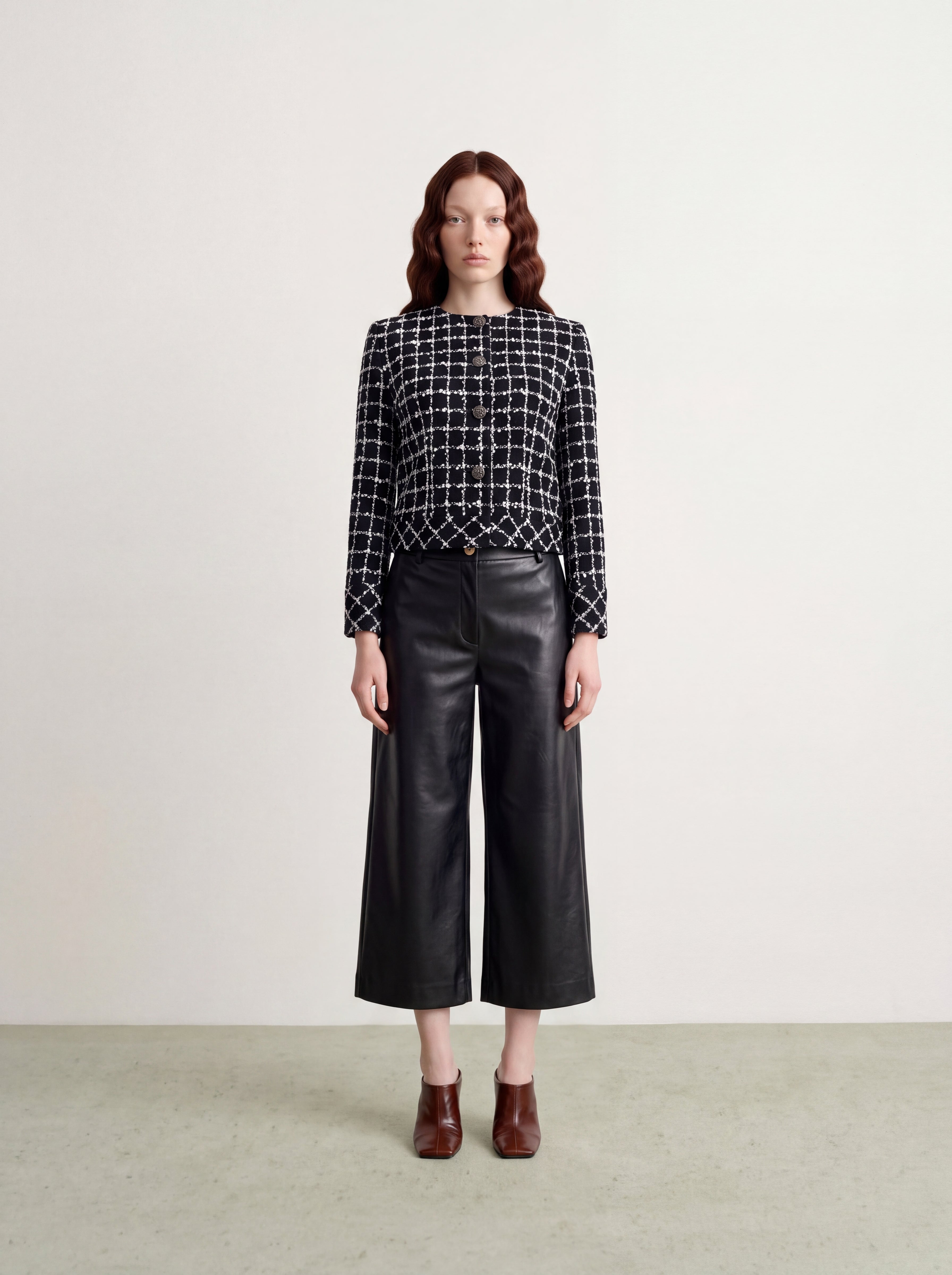 Noir Blanc Tweed Carreau Jacket
