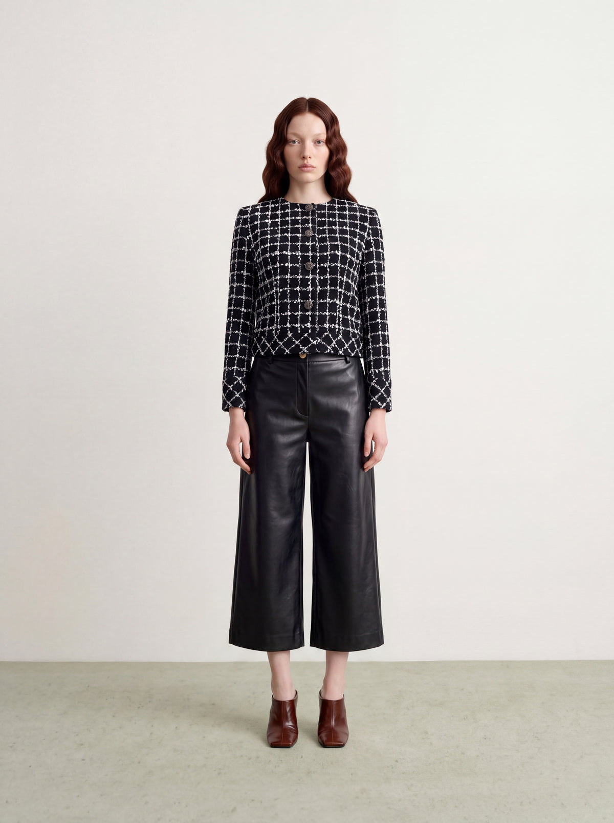 Noir Blanc Tweed Carreau Jacket
