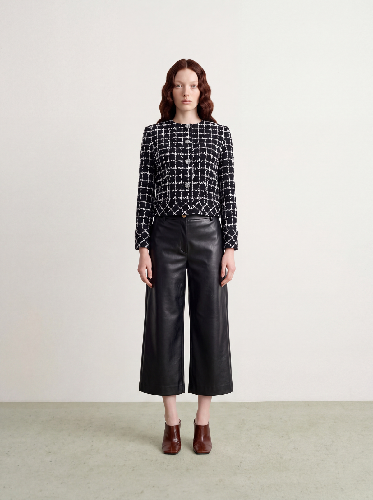 Noir Blanc Tweed Carreau Jacket
