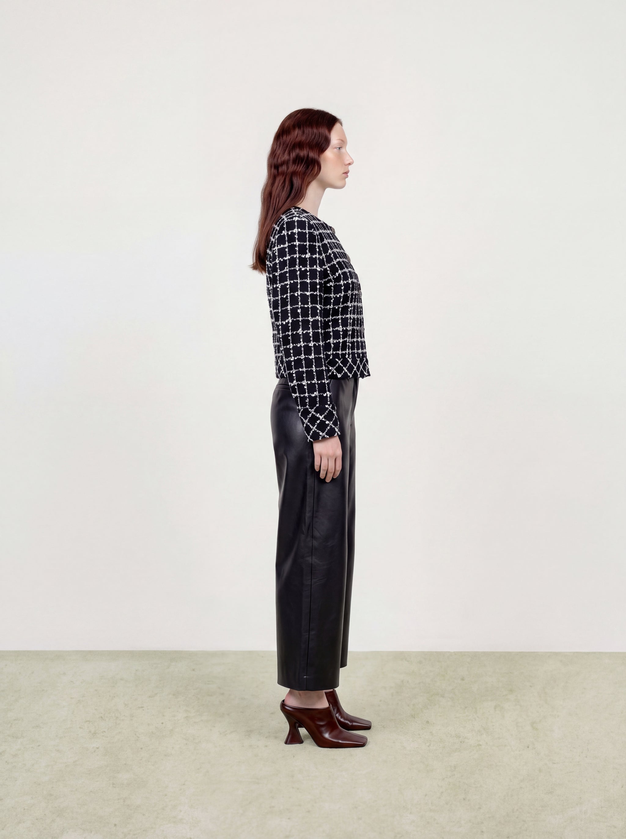 Noir Blanc Tweed Carreau Jacket