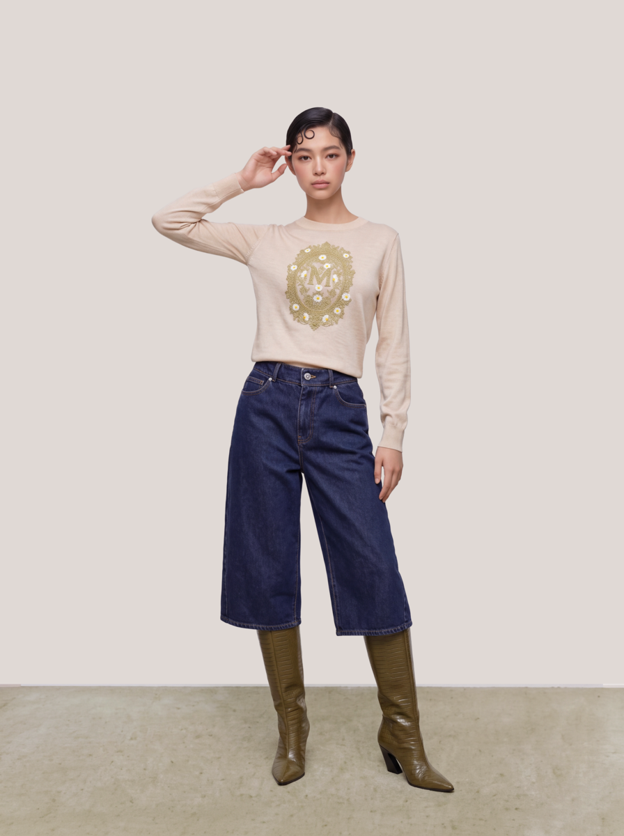 Jardin Héritage Embroidered Knit Sweater