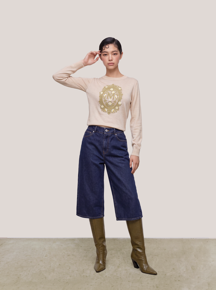 Jardin Héritage Embroidered Knit Sweater