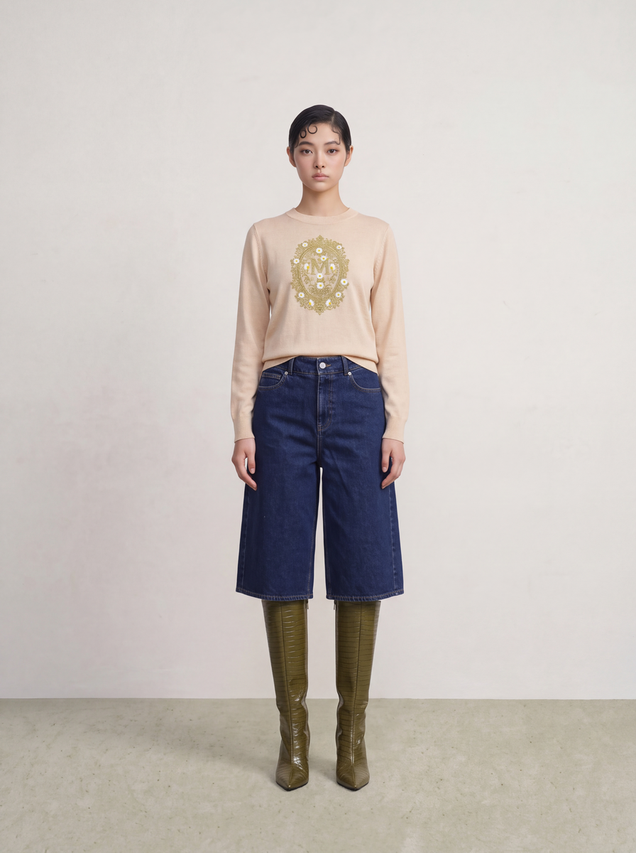 Jardin Héritage Embroidered Knit Sweater
