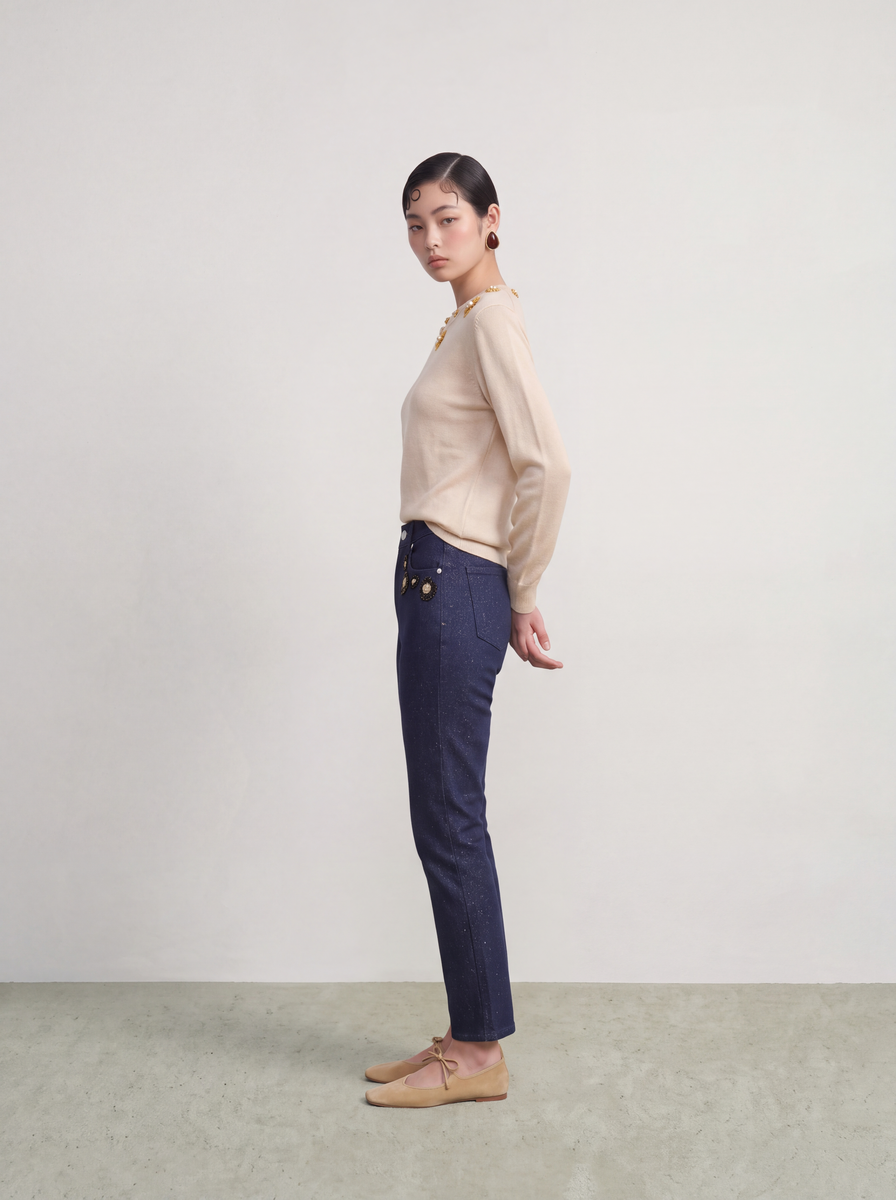 Soleil Impérial Embellished Knit Sweater