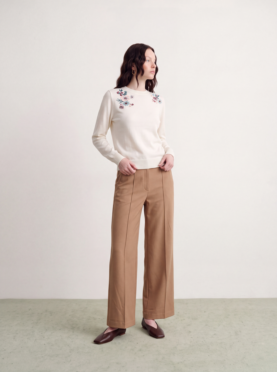 Fleur Étoilée Embellished Knit Sweater