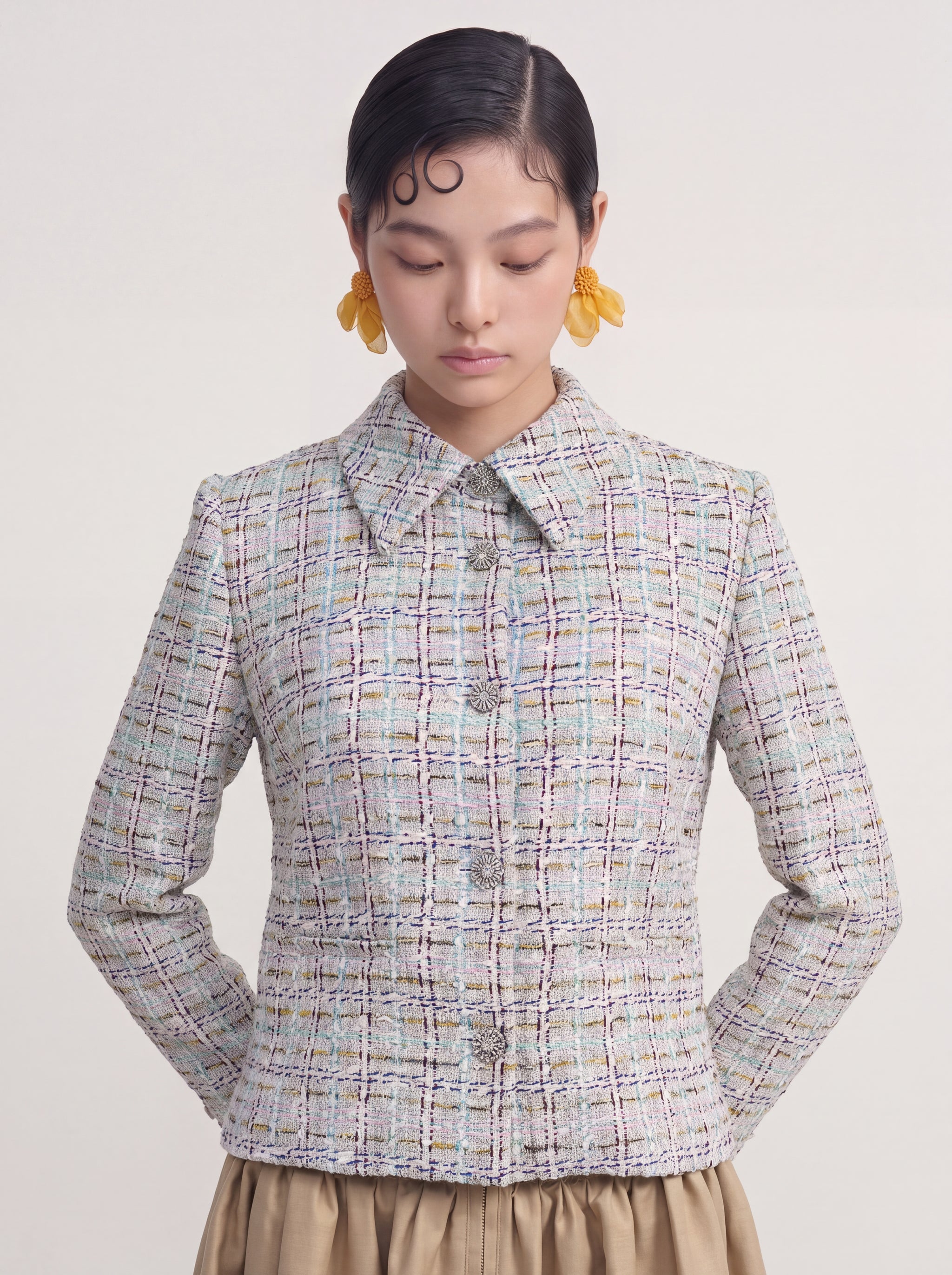 Pastel Tweed Carreau Jacket