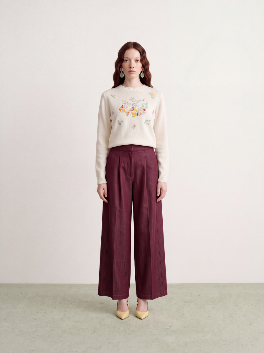 Jardin Enchanté Embroidered Cashmere Sweater