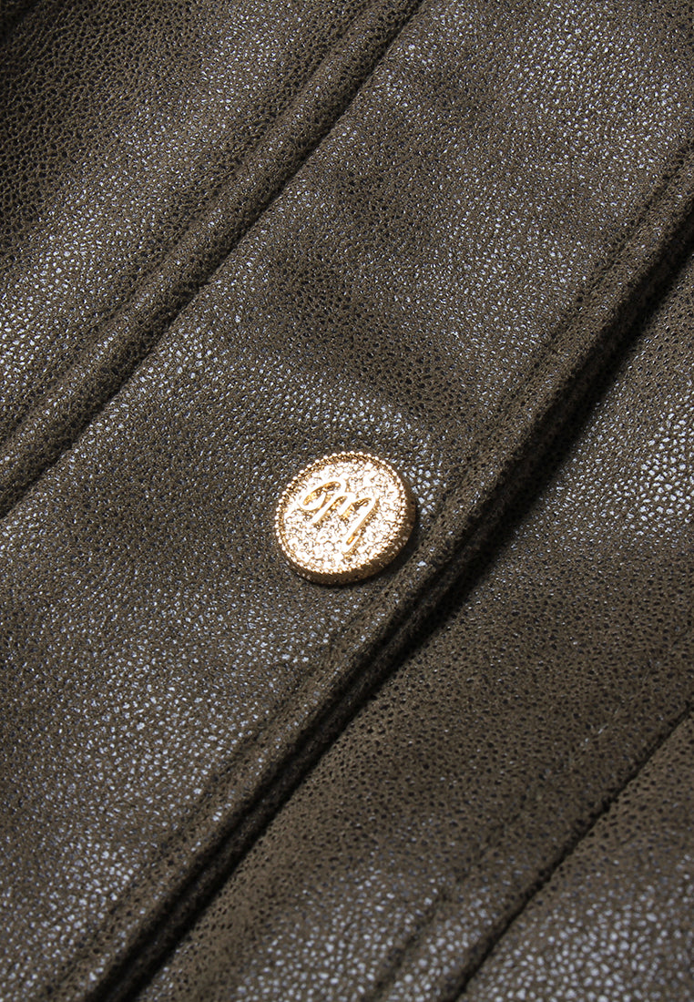 Frosted Fitted Leather Jacket