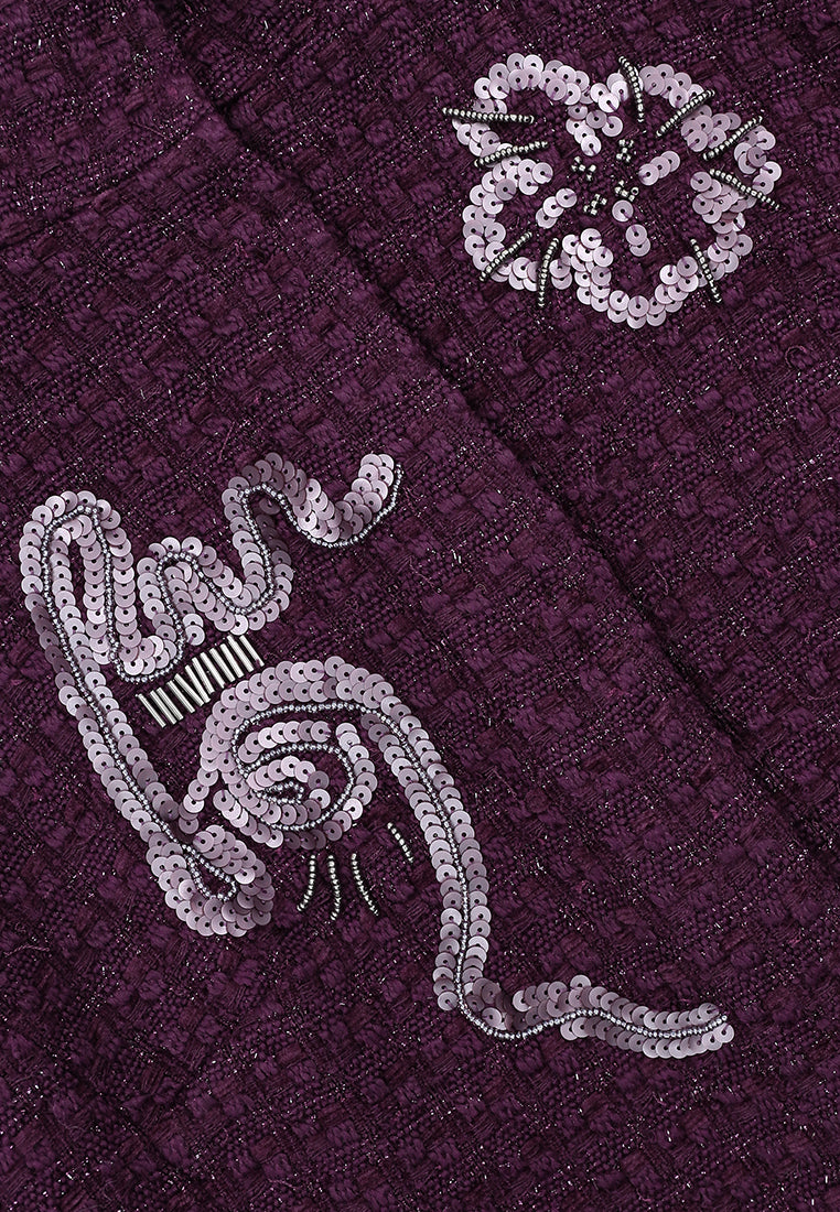 Violet Tweed Fun Fleur Jacket