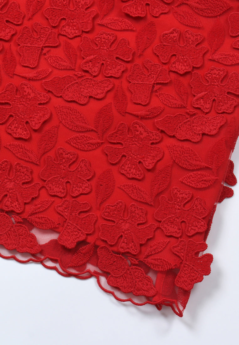 Scarlet Bloom Cheongsam Dress