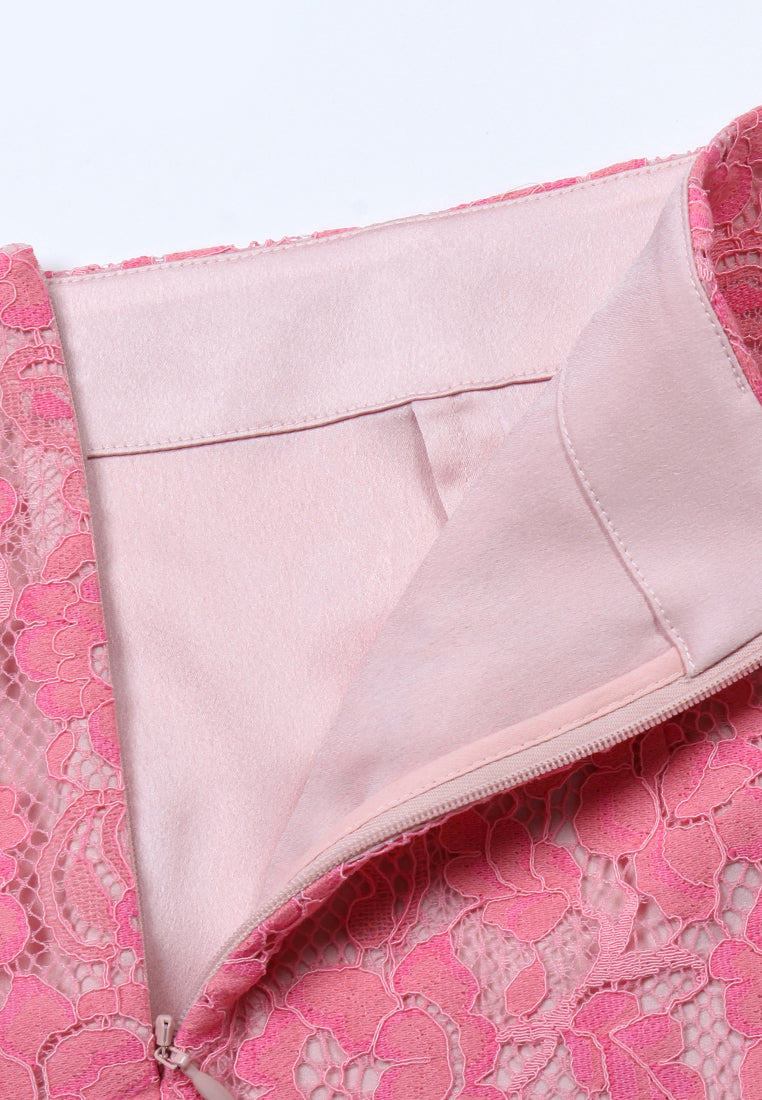 Blush Elegance Lace Skirt