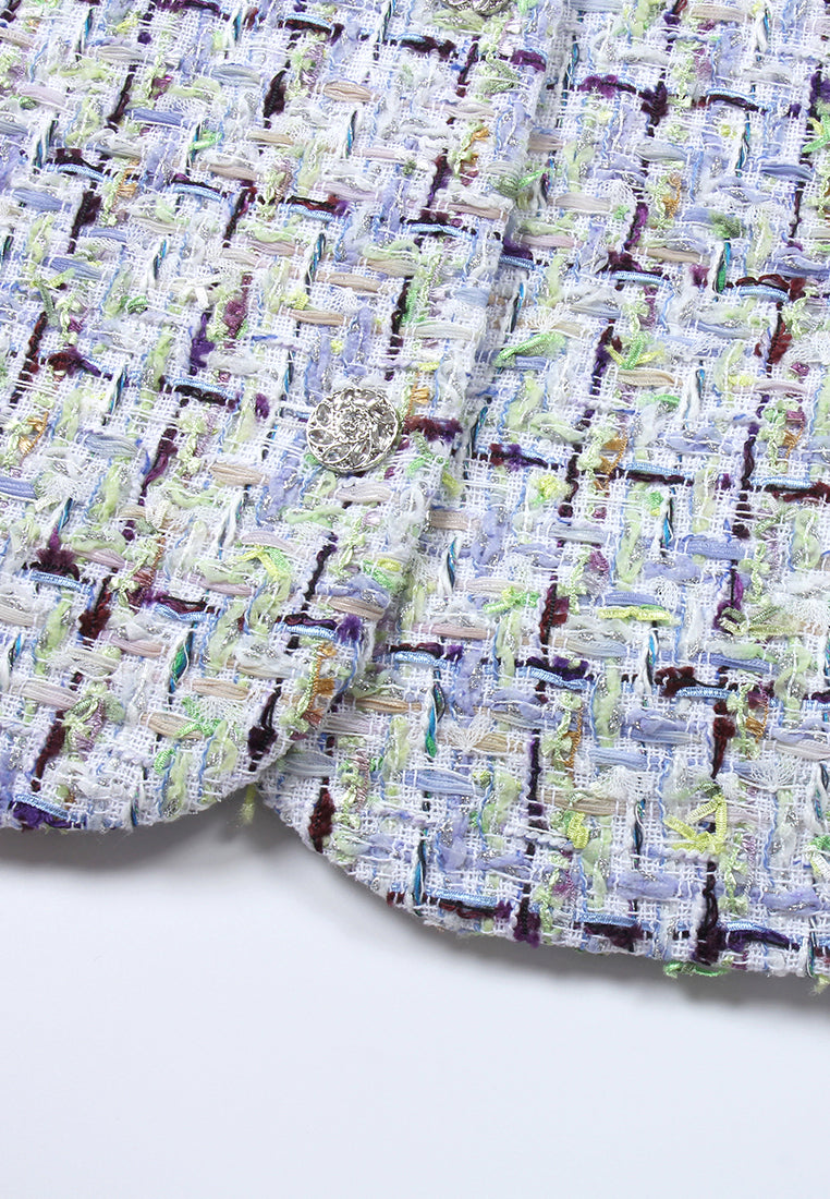 Azure Trim Tweed Jacket