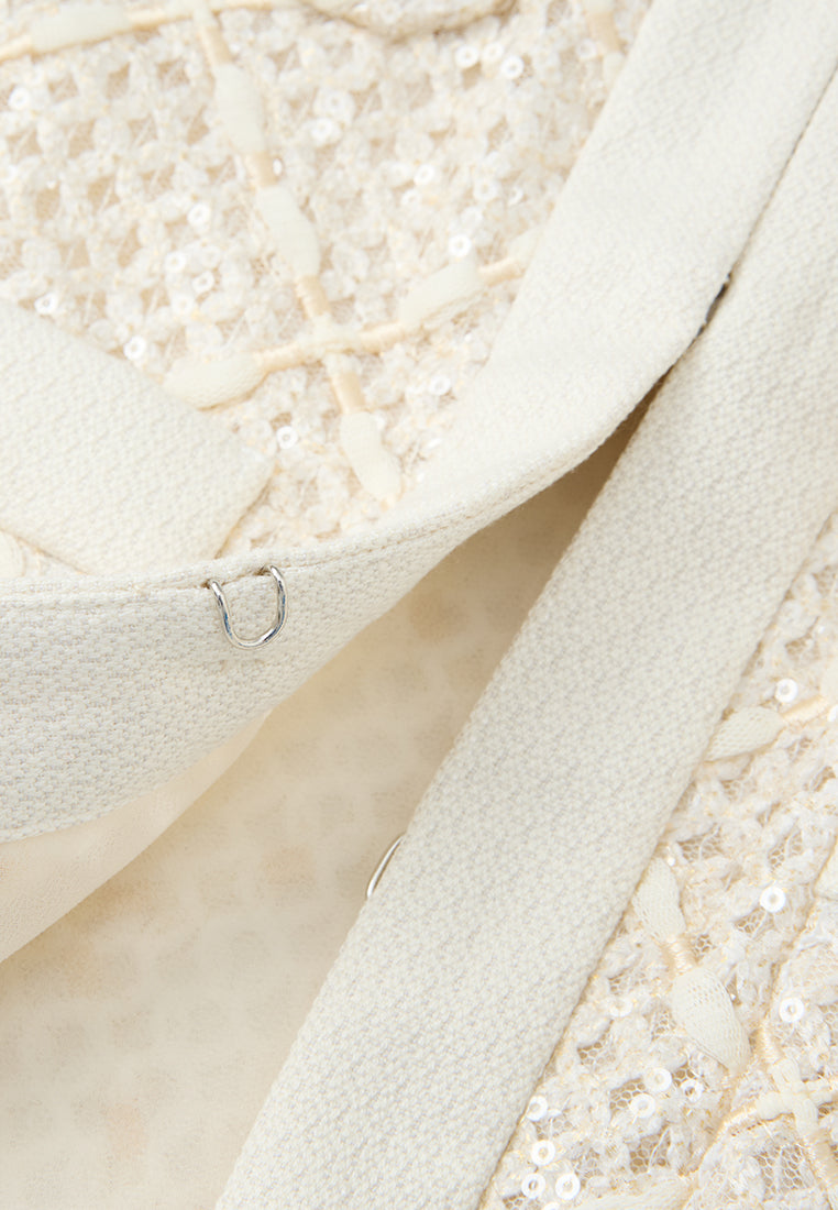 Diamond-pattern Pocketed Jacket