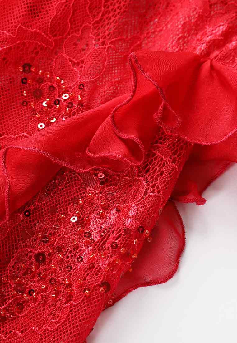 Rouge Dentelle Éclat Dress