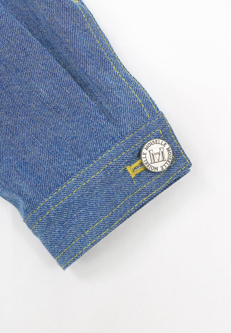 Bleu Denim Cristal Fleur Jacket