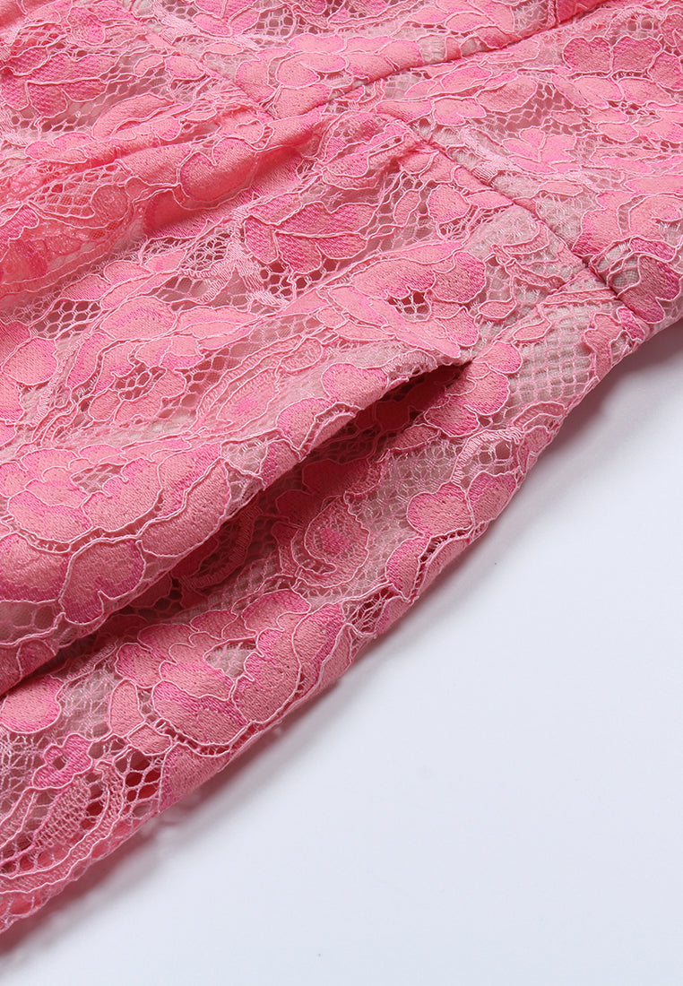 Blush Elegance Lace Dress