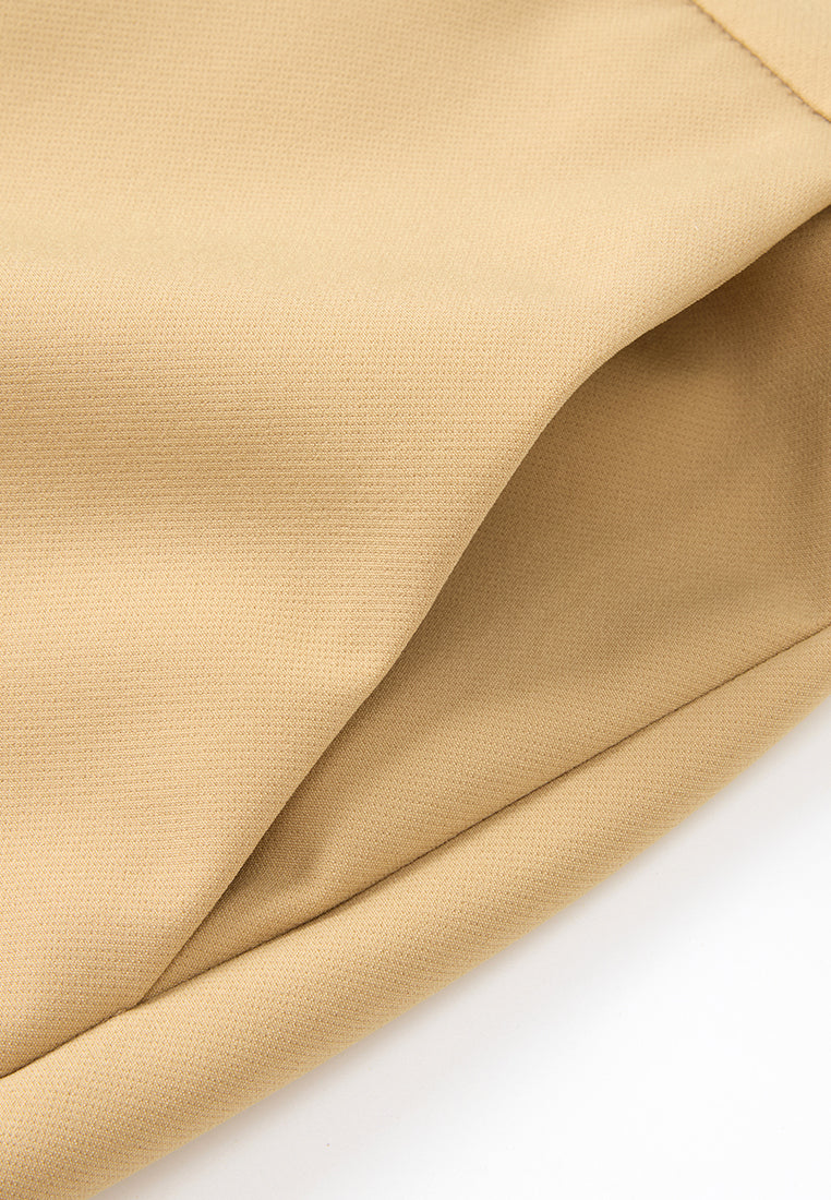 Chain-belt Slim-fit Chiffon Trousers