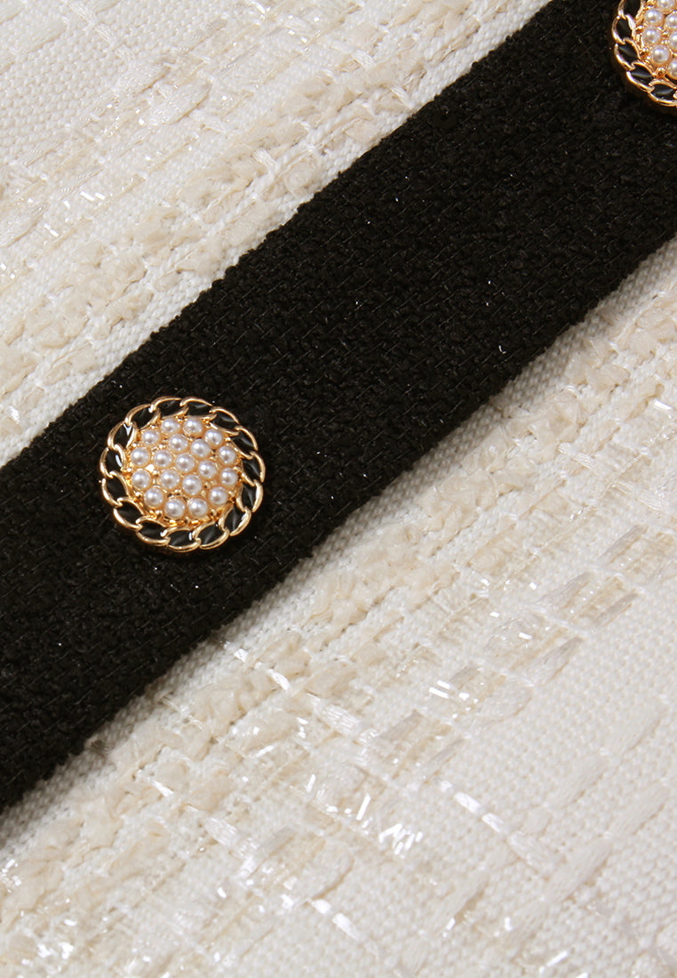 Lurex-Checked Tweed Jacket