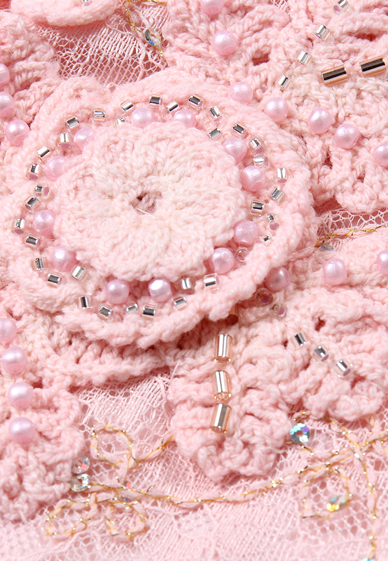 Blush Lace Embellished Blouse