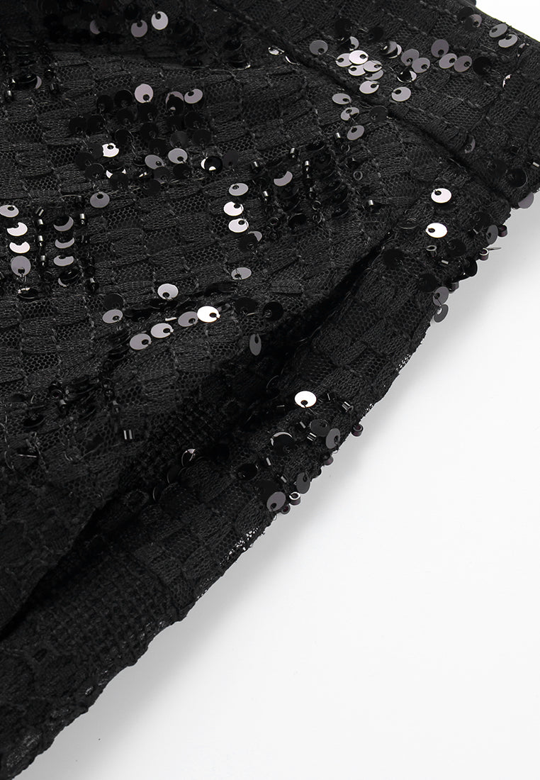 Noir Lace Sequin Skirt
