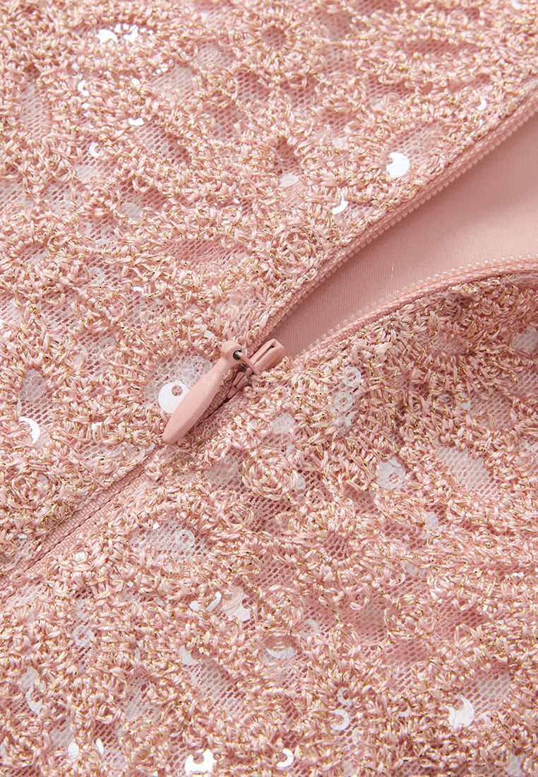 Lurex Crochet-lace Sequin Midi Dress