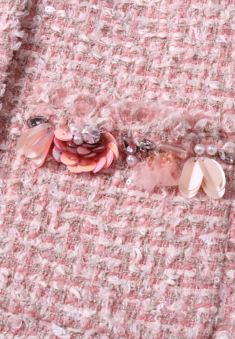 Fleur-Embellished Tweed Jacket