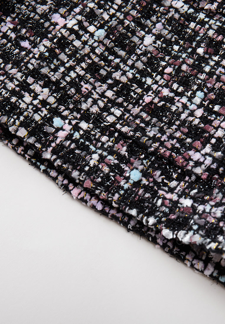 Frayed-detail Contrasting-trim mixed tweed Waistcoat