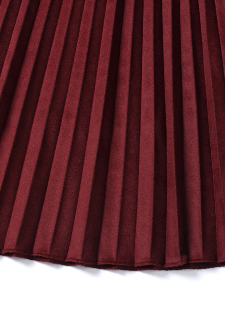 Plissé Noir Midi Skirt