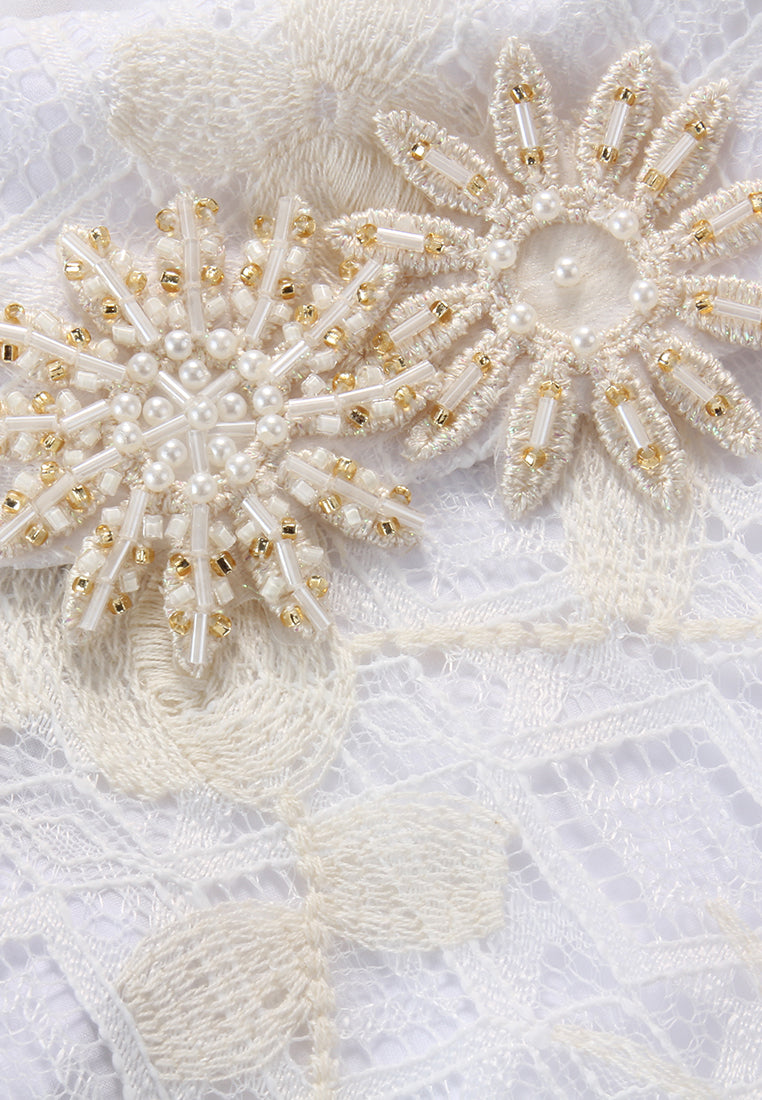 Ivory Bloom Embellished Blouse