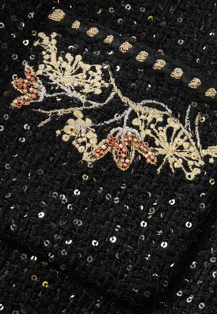 Cropped Embroidery-detail Patch-pocket Jacket