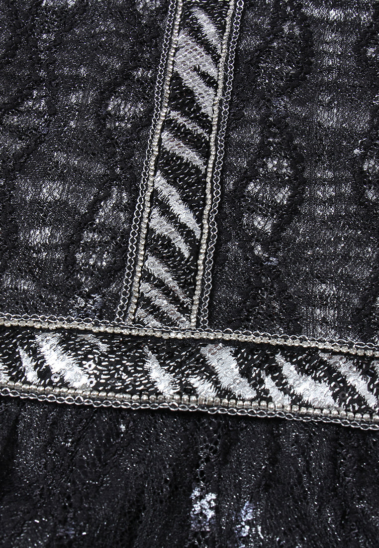 Noir Lumière Panel Midi Dress