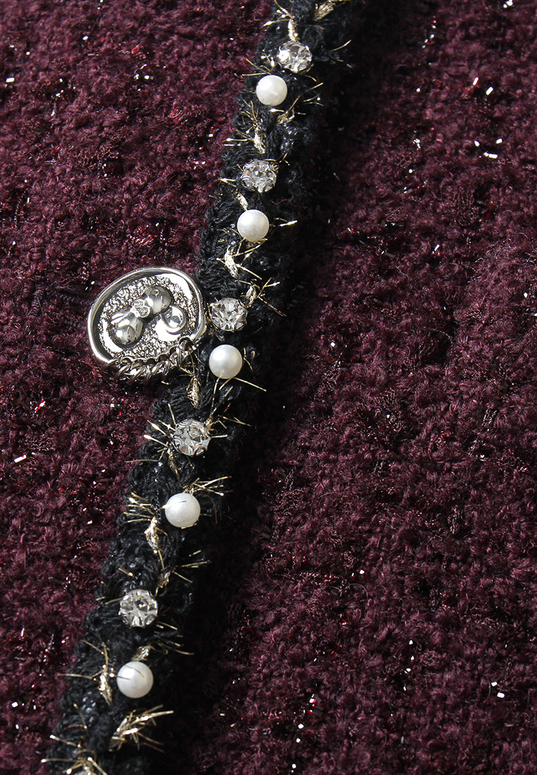 Bordeaux Bijou Trim Jacket