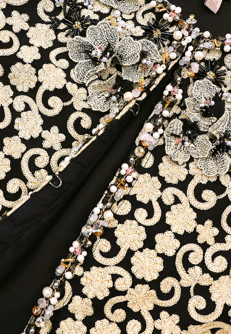 Noir Broderie Doré Arabesque Jacket
