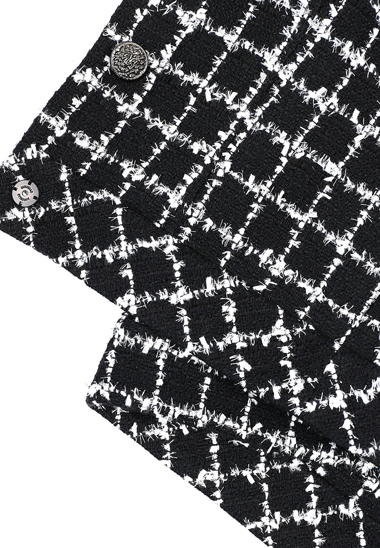Noir Blanc Tweed Carreau Jacket