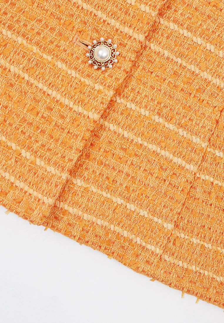 Orange Tweed Perle Bijou Jacket