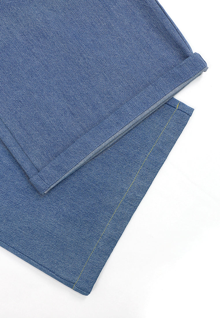 Bleu Denim Fleur Cristal Culottes