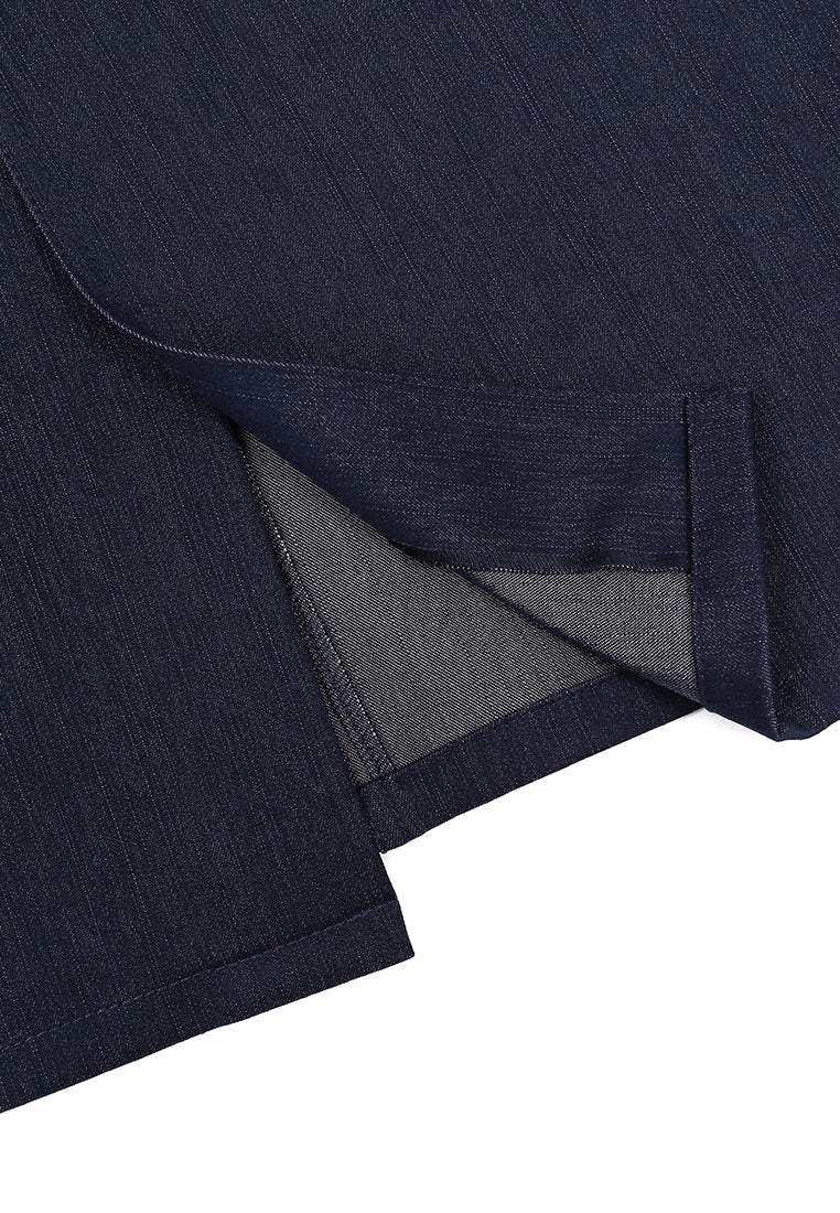 Bleu Héritage Denim Midi Skirt