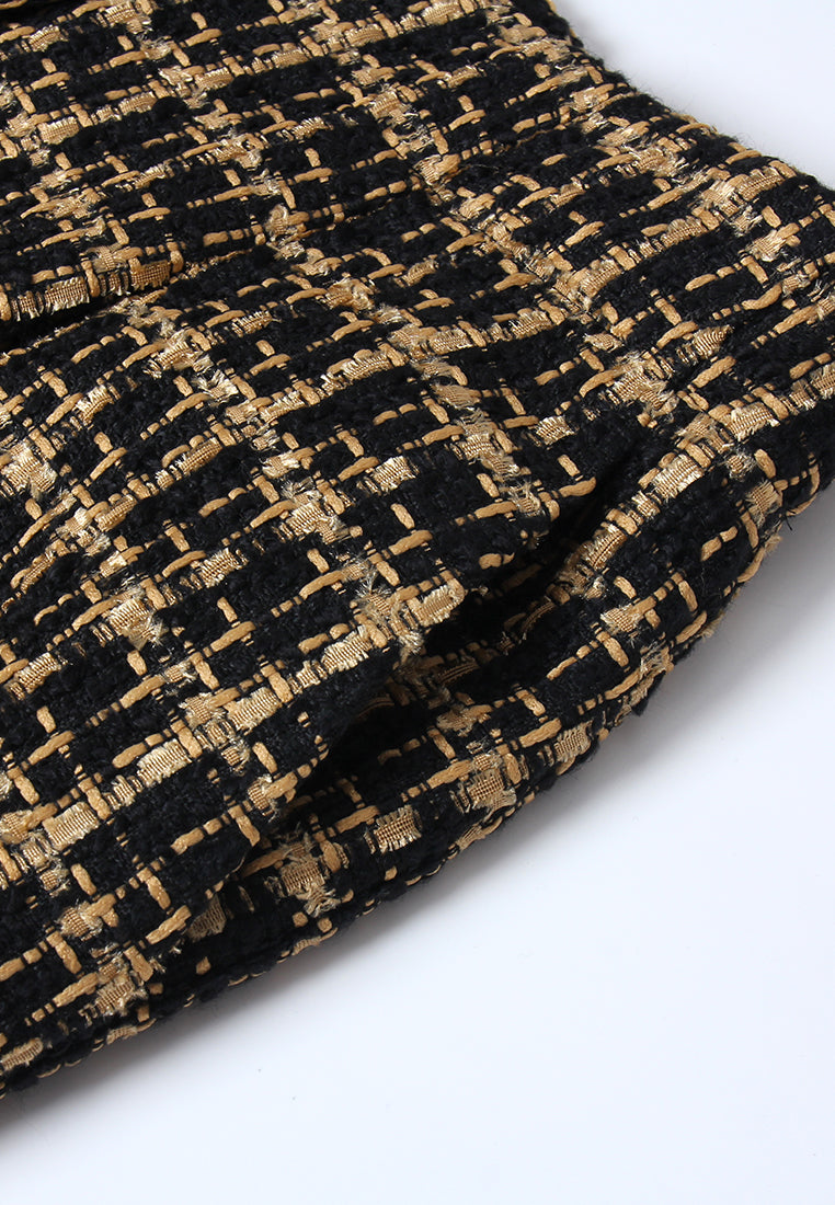 Ornée Check Tweed wide-Leg Trousers