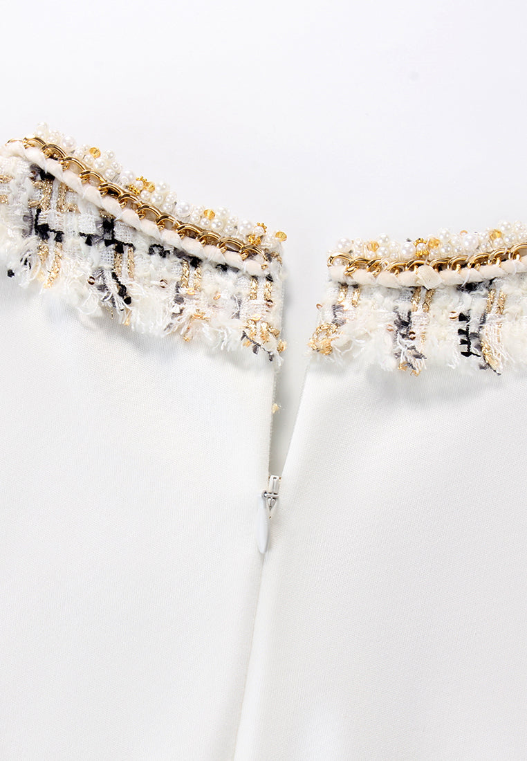 Tweed Fringe Embellished Tee