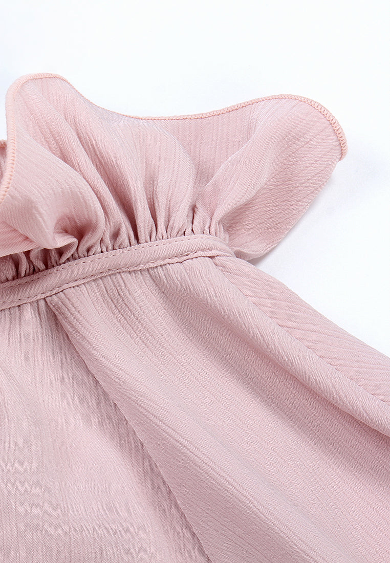 Blush Floral Ruffle Blouse