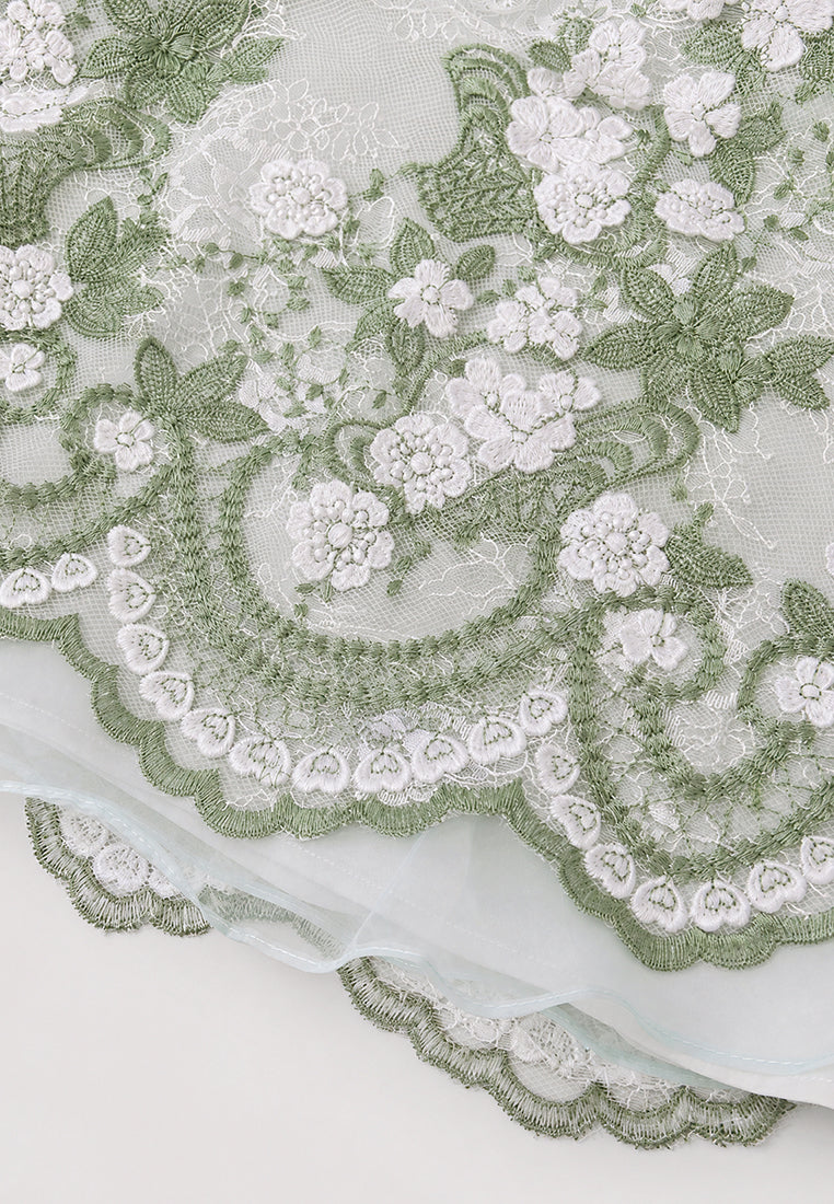 Vert Florale Sérénité Dress
